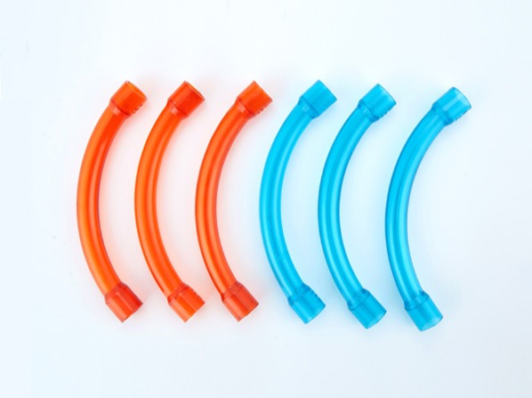 PVC紅藍透明90度大彎頭 PVC紅藍透明90度大彎頭
