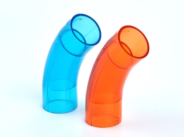 PVC紅藍透明135度T型彎 PVC紅藍透明135度T型彎